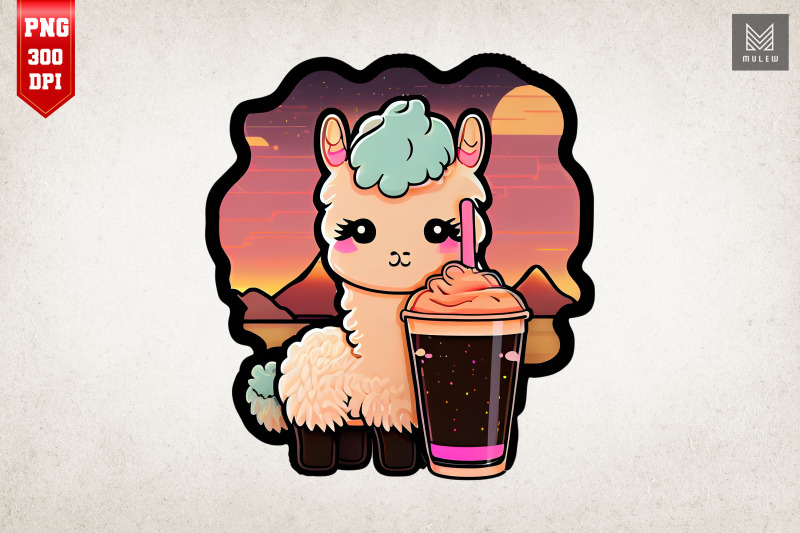 cute-llama-amp-chocolate-milkshake