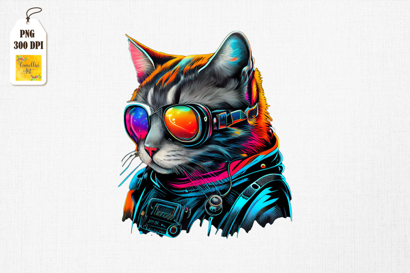 cyberpunk-colorful-cat-art-2