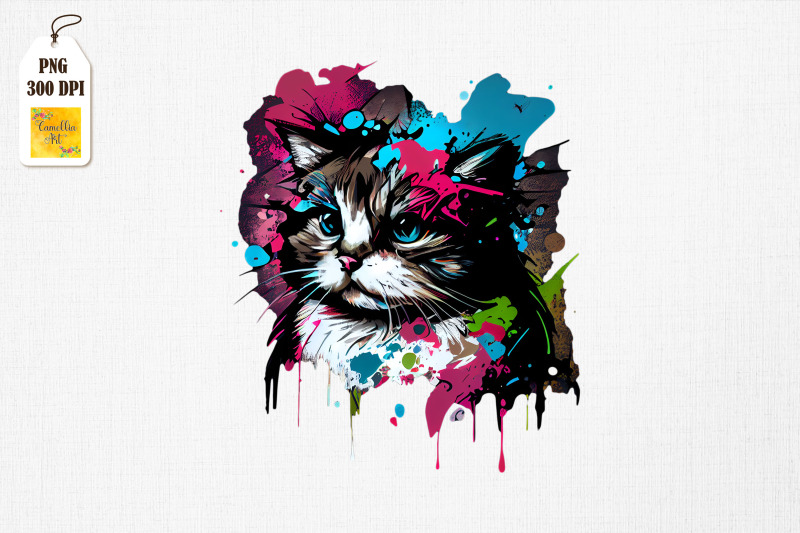 watercolor-colorful-cat-art-2