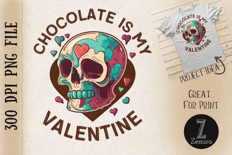 chocolate-is-my-valentine-skull