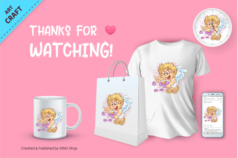 cartoon-cupid-and-flower-clipart