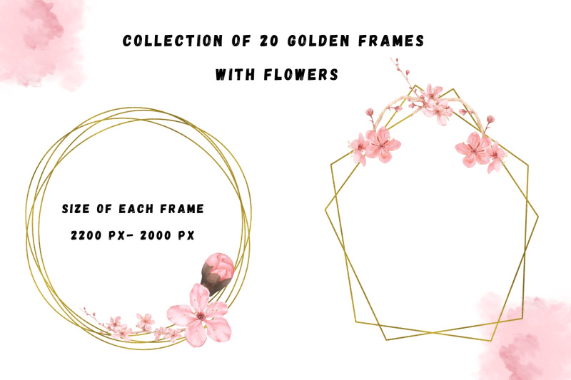 gold-frames-with-cherry-blossom