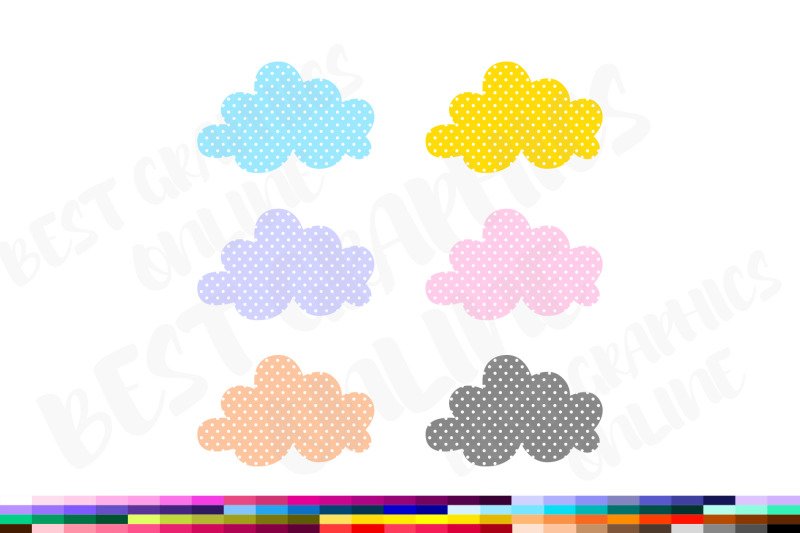 100-polka-dots-clouds-clipart-set-polka-dot-cloud-illustration