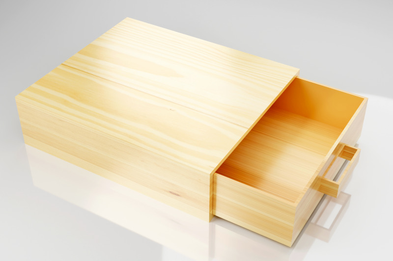 3d-rendering-open-wooden-box-on-white-background