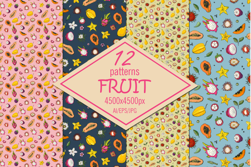 fruit-seamless-patterns