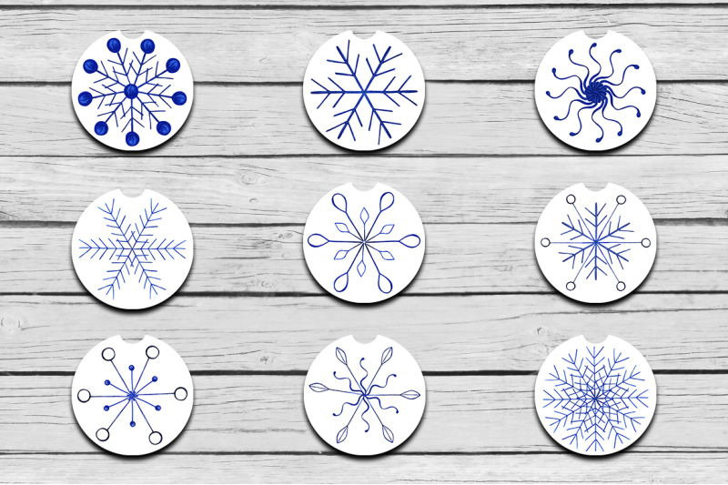 snowflakes-car-coaster-sublimation-design-bundle