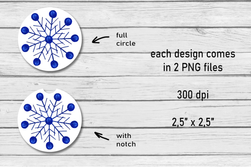 snowflakes-car-coaster-sublimation-design-bundle