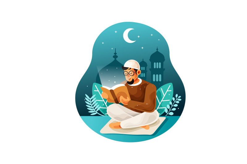 reading-holy-book-quran-at-night