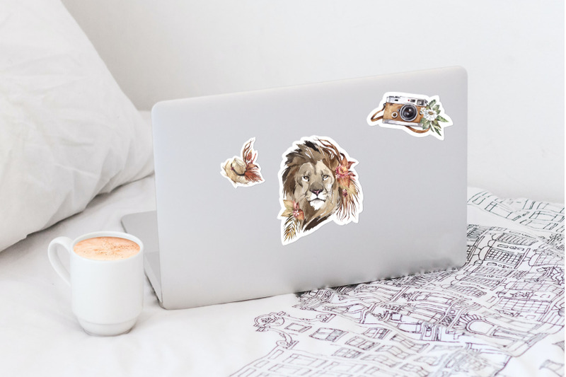 10-stickers-safary-cats-printable-cutting-animals-diy-png