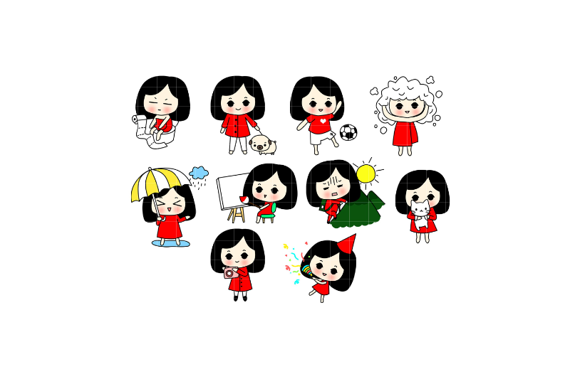 cute-little-girl-doing-activities-clipart-set-of-70-cliparts