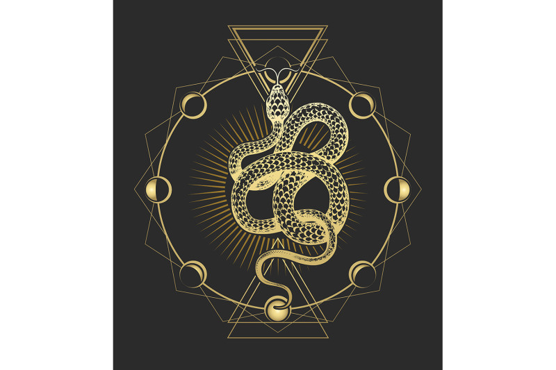 esoteric-symbol-of-snake-sacred-geometry-illustration