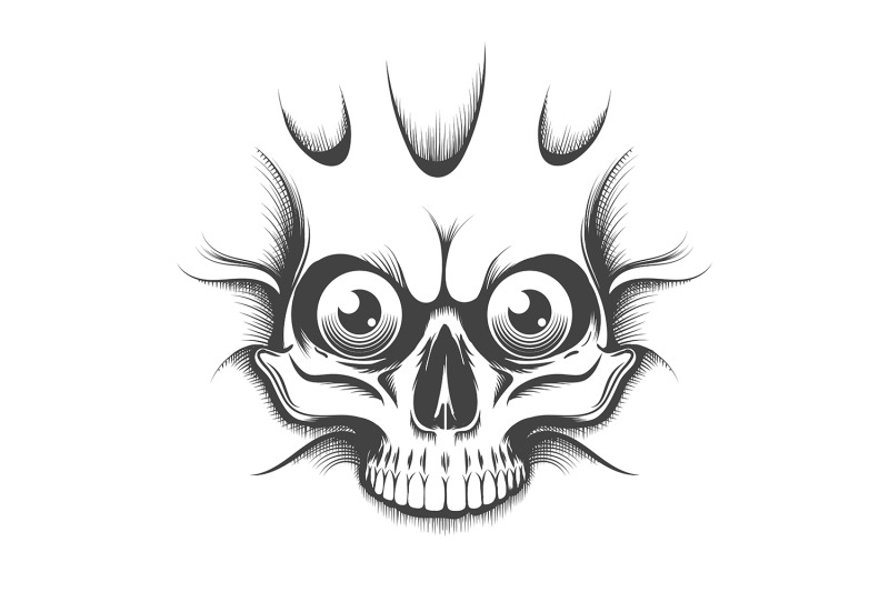 human-skull-design-template-isolated-on-white