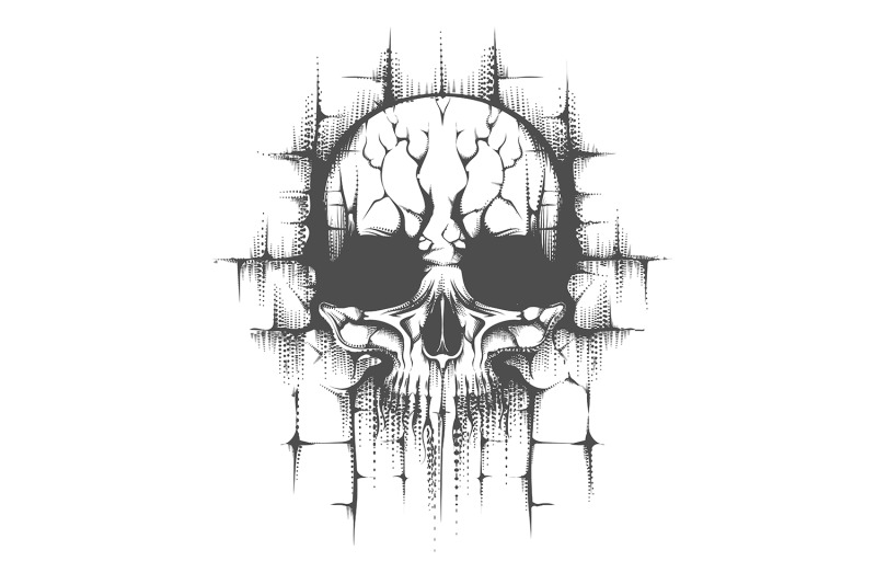 human-skull-tattoo-design-isolated-on-white