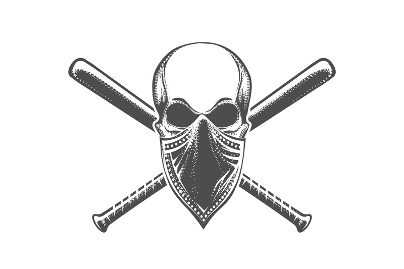 skull-in-bandana-and-crossed-baseball-bats-tattoo