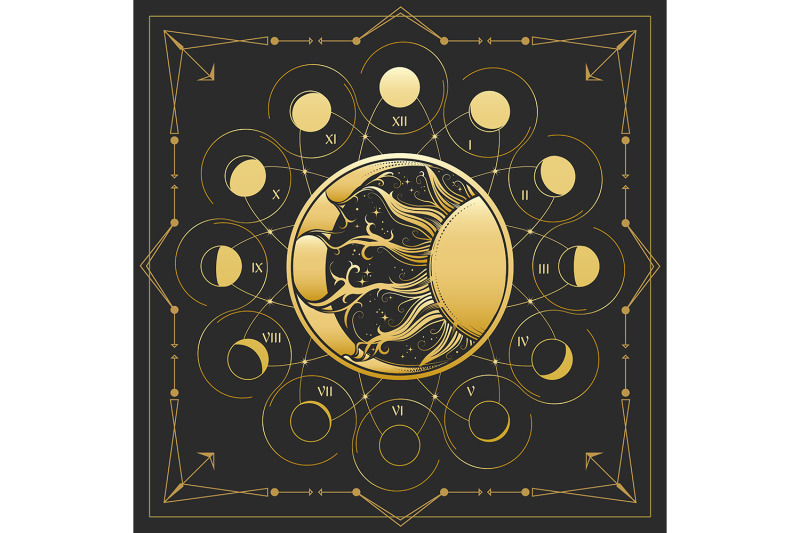 sun-and-crescend-moon-with-phases-medieval-astrological-emblem