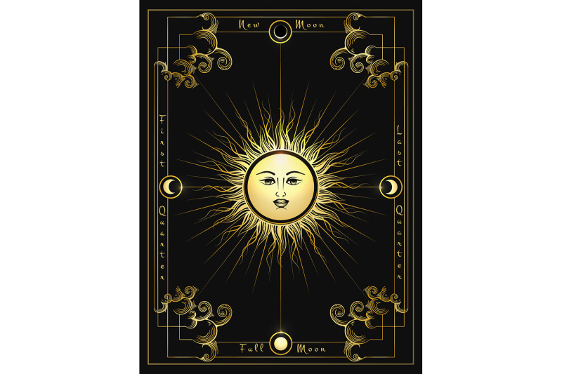 sun-and-phases-of-moon-medieval-astrological-illustration