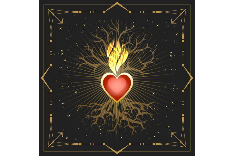 flaming-heart-and-tree-medieval-astrological-emblem
