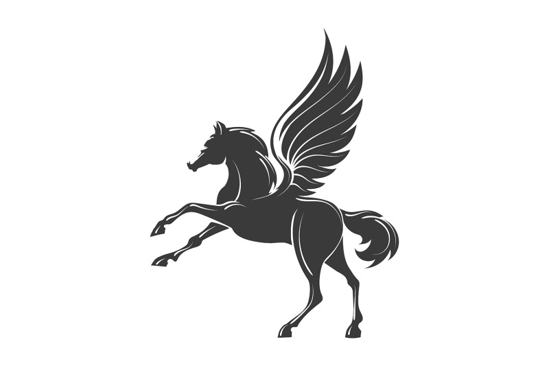 monochrome-pegasus-emblem-on-white-background