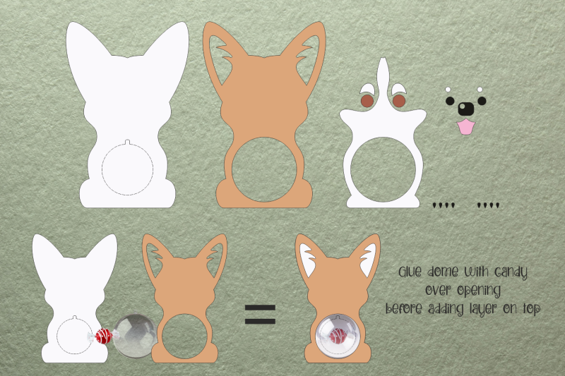 corgi-dog-candy-dome-paper-craft-template