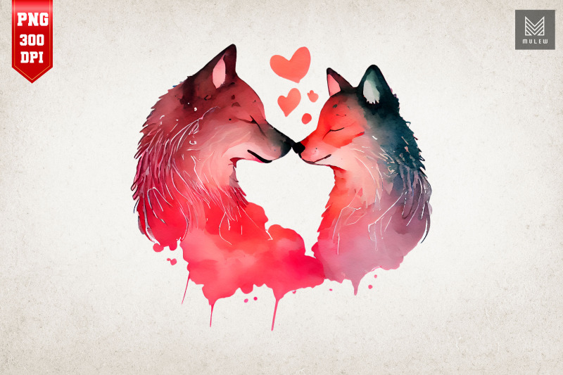 lovely-couple-wolf-kissing-valentine