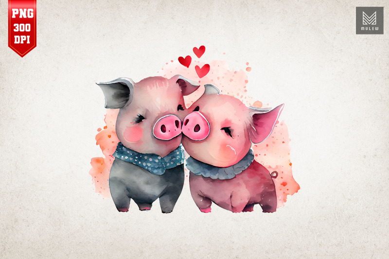 lovely-couple-pig-kissing-valentine