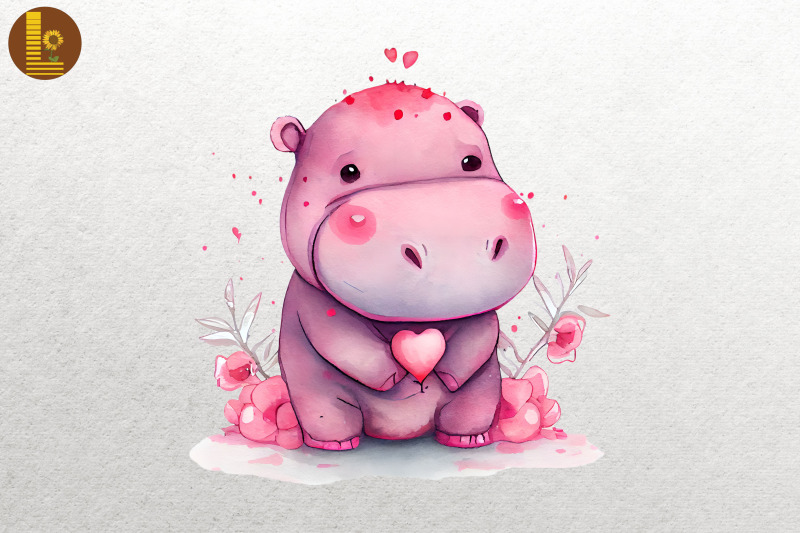 lovely-cute-baby-hippo-valentine-039-s-day