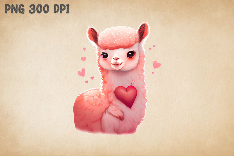 cute-llama-pink-heart-valentine