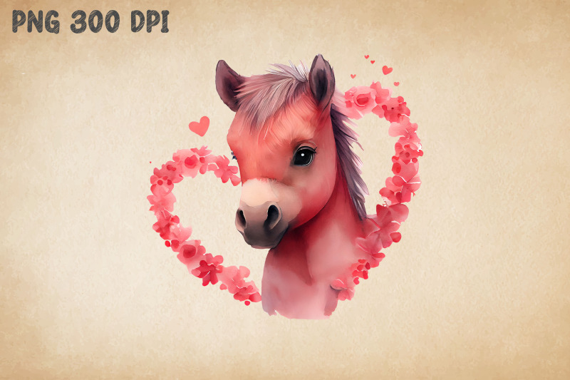 cute-horse-pink-heart-valentine