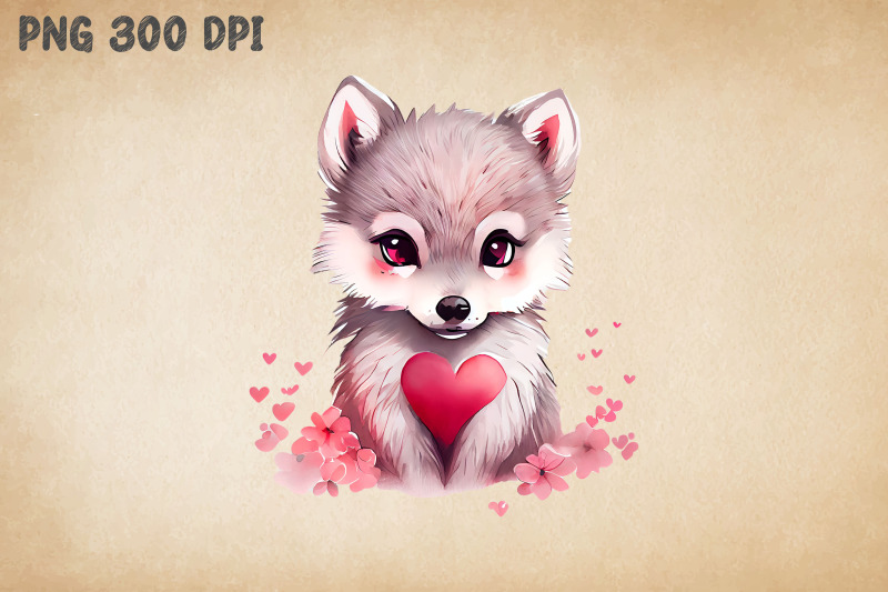 cute-wolf-pink-heart-valentine