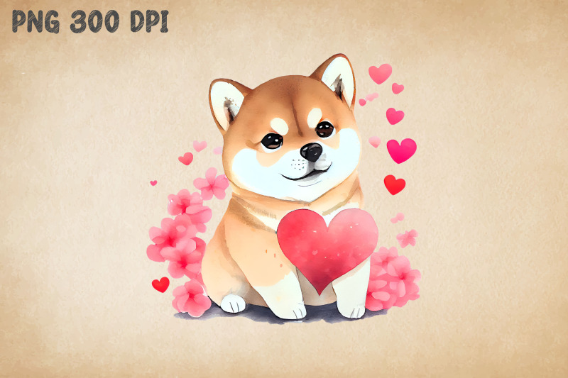 cute-shiba-inu-pink-heart-valentine