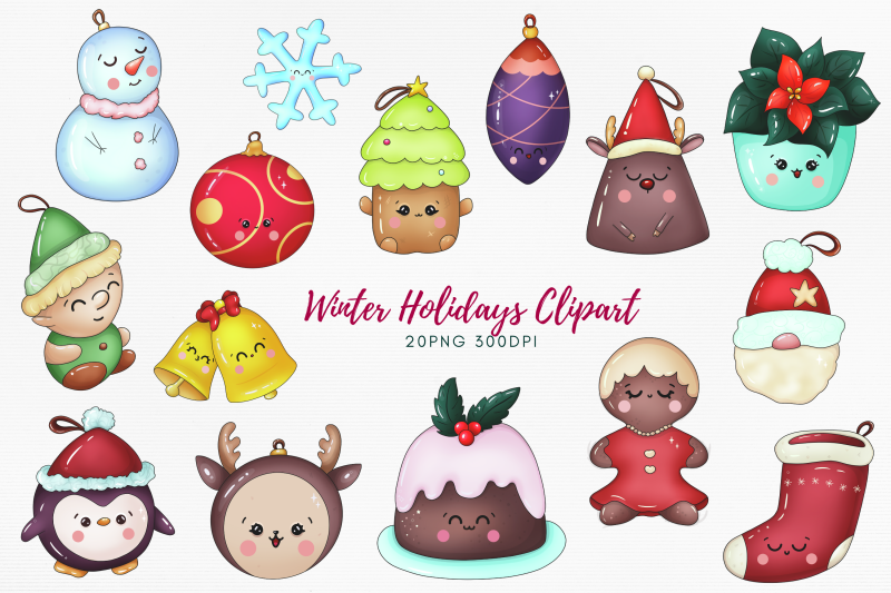 kawaii-winter-holidays-png-bundle
