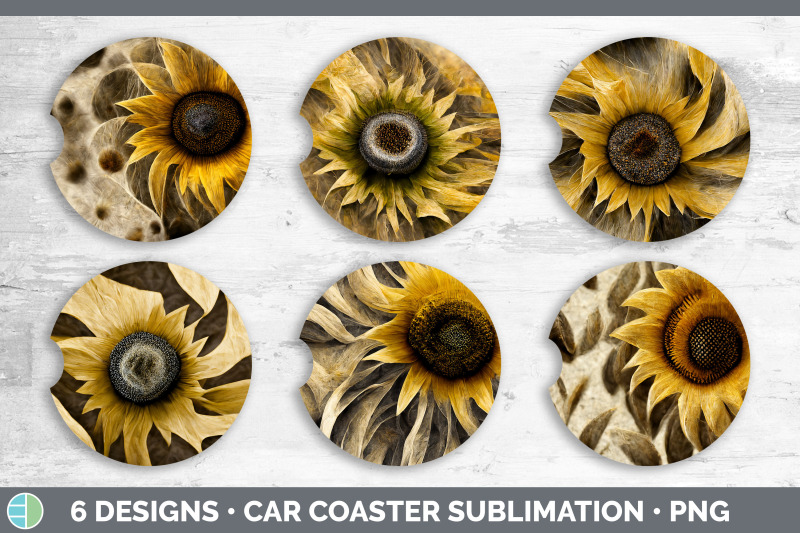 sunflower-car-coaster-sublimation-designs-bundle