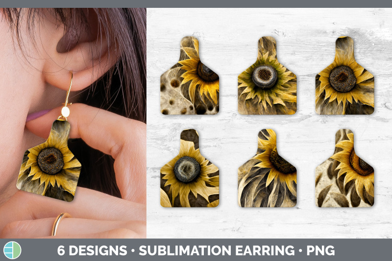 sunflower-cow-tag-earring-sublimation-cattle-ear-tag