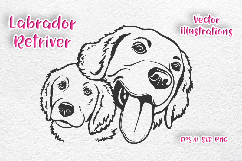 labrador-retriever-dog-mom-puppy-line-art
