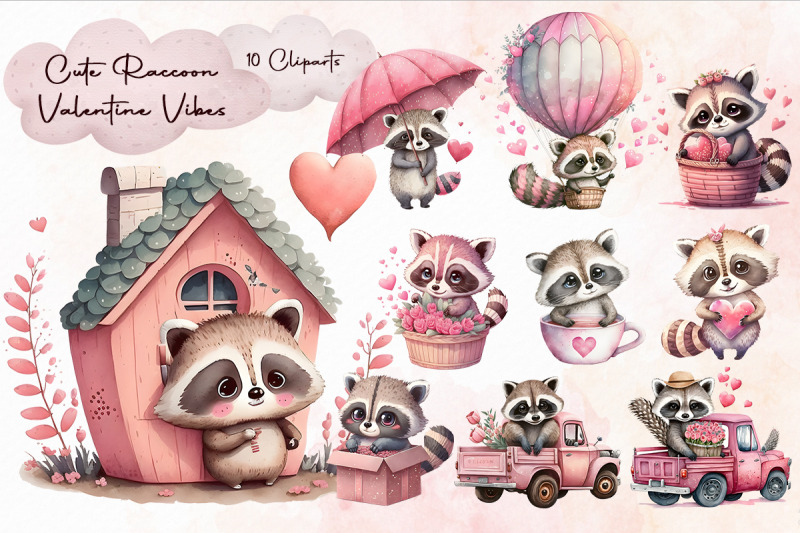 cute-valentine-raccoon-cliparts-bundle