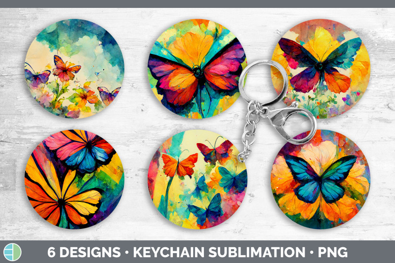 watercolor-butterfly-keychain-bundle-keyring-sublimation-designs