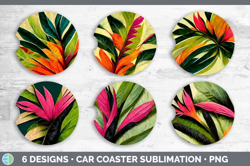 tropical-leaves-car-coaster-sublimation-designs-bundle