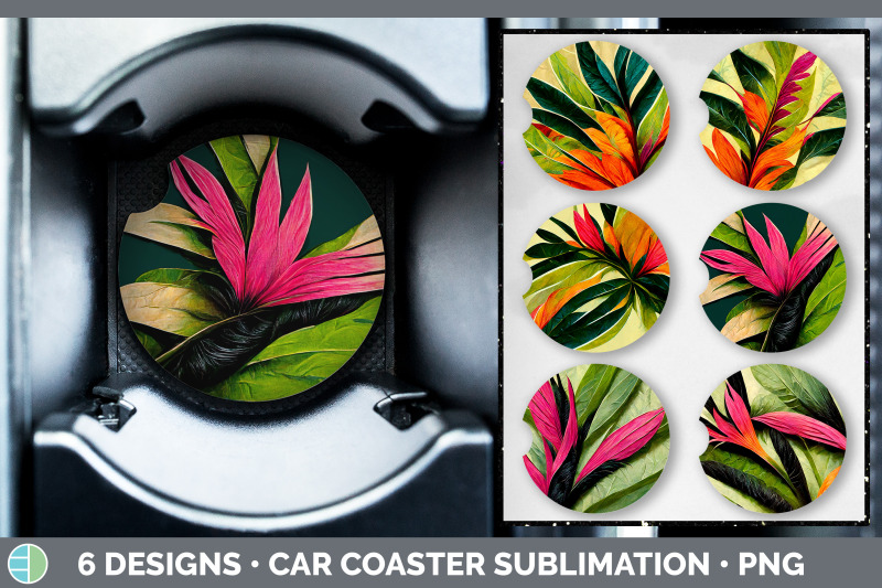 tropical-leaves-car-coaster-sublimation-designs-bundle