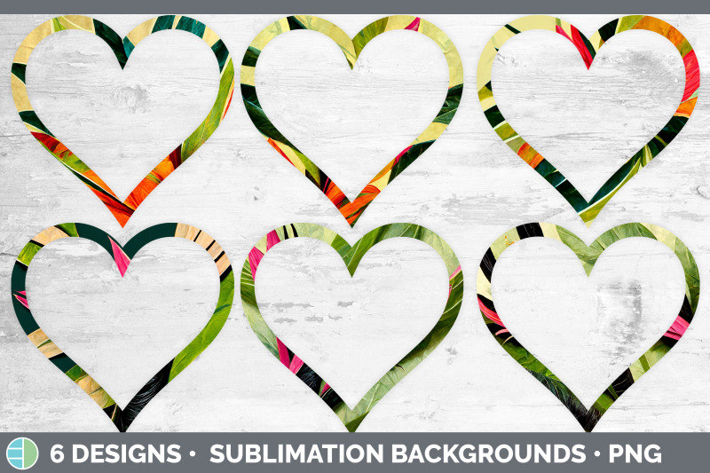 tropical-leaves-heart-frame-clipart-sublimation-designs