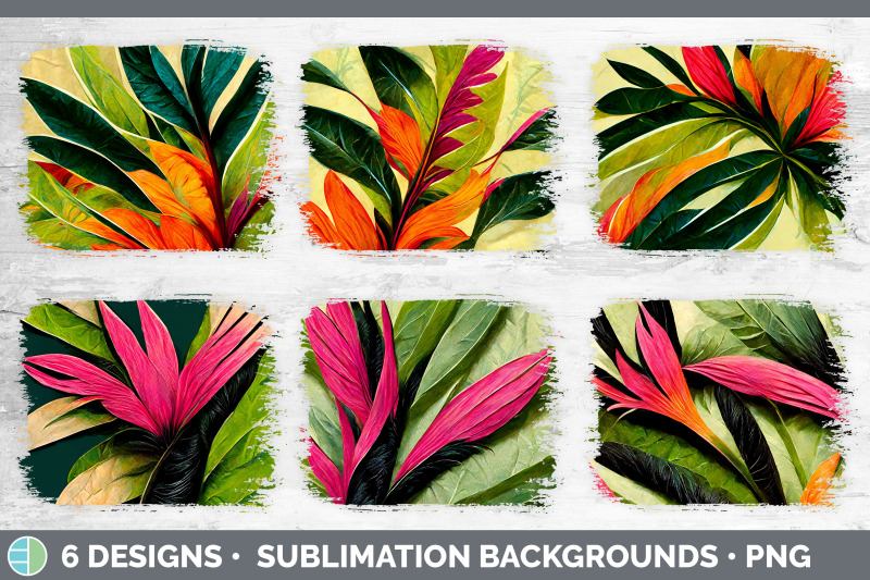 tropical-leaves-distressed-sublimation-background-panel