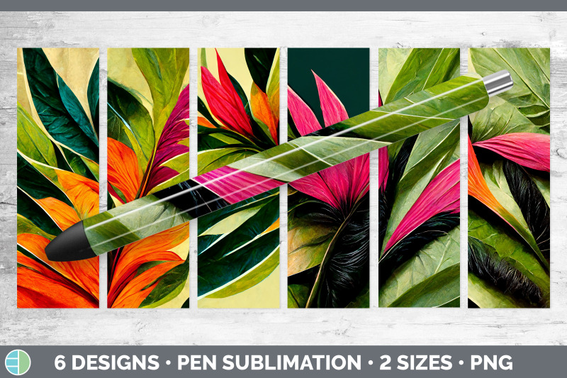 tropical-leaves-pen-wraps-epoxy-sublimation-bundle