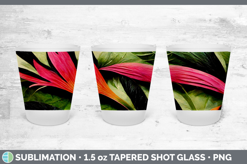 tropical-leaves-shot-glass-sublimation-shot-glass-1-5oz-tapered