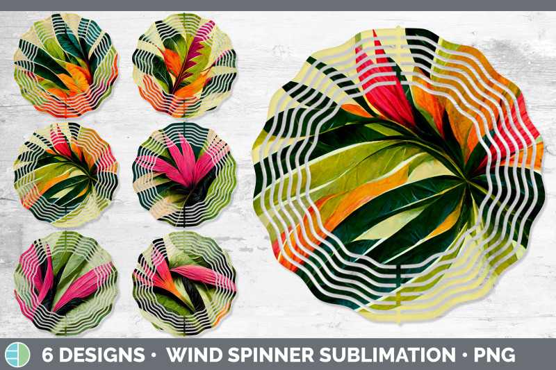 tropical-leaves-painted-wind-spinner-sublimation-designs-bundle