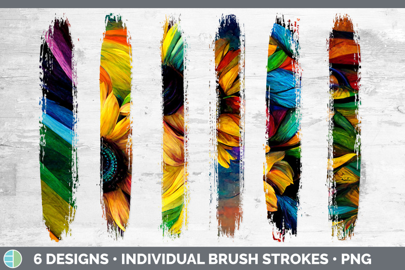 rainbow-sunflower-brush-strokes-png-sublimation-designs