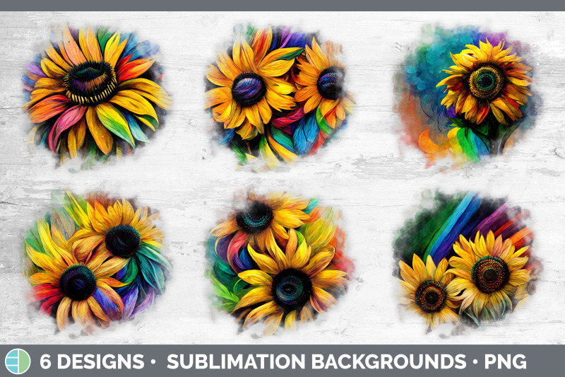 rainbow-sunflower-background-grunge-sublimation-backgrounds