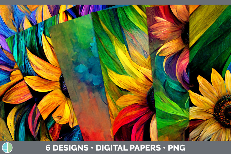 rainbow-sunflower-backgrounds-digital-scrapbook-papers