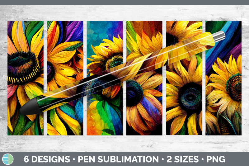 rainbow-sunflower-pen-wraps-epoxy-sublimation-bundle