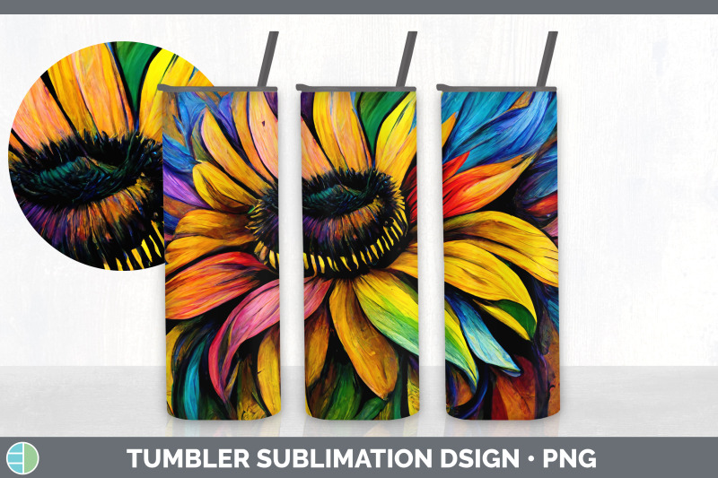 rainbow-sunflower-tumbler-sublimation-bundle