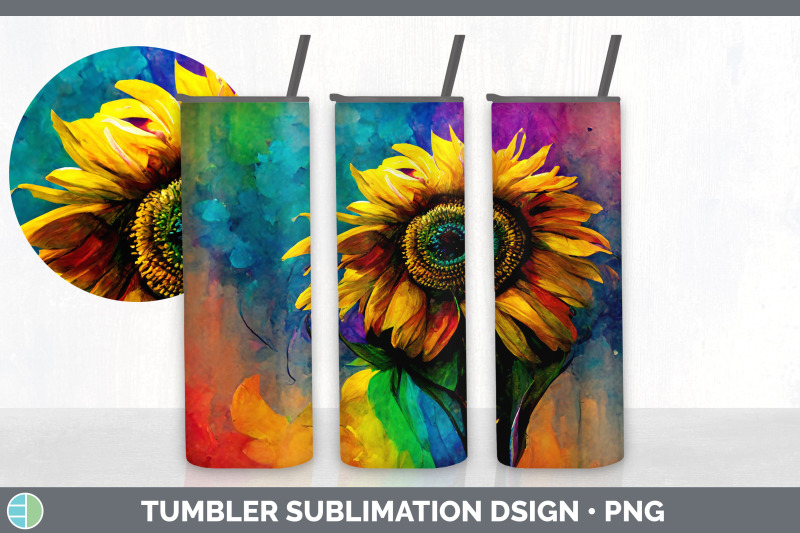 rainbow-sunflower-tumbler-sublimation-bundle