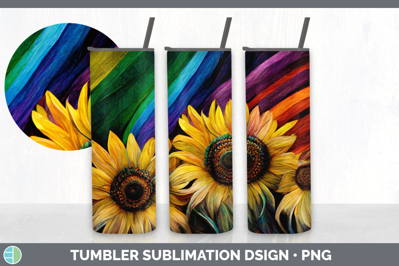 rainbow-sunflower-tumbler-sublimation-bundle